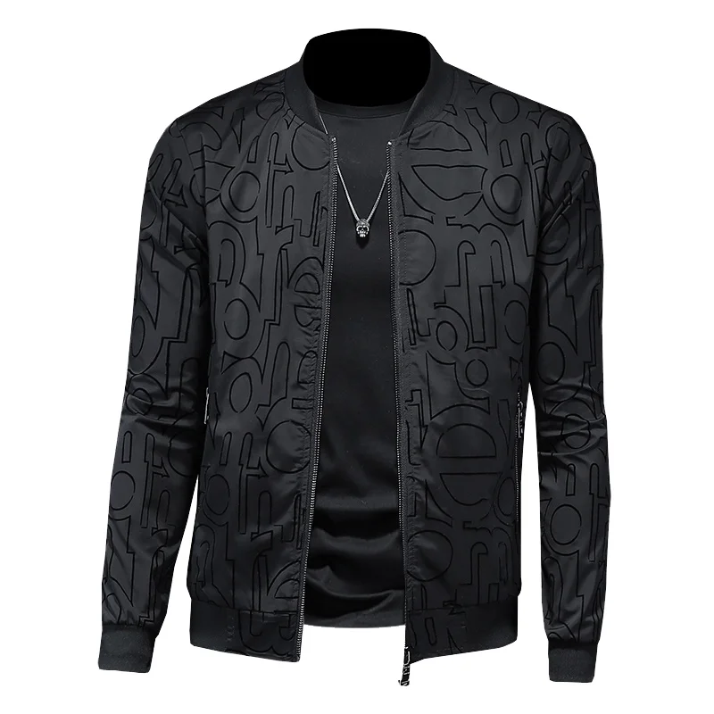 

2021 New arrival spring men's jacket Baseball collar Mens jacket black Casual jacket for men
