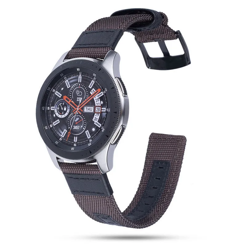 Для Galaxy Watch 46 мм ремешок 22 Премиум нейлон с кожаным ремешком для Samsung Gear S3