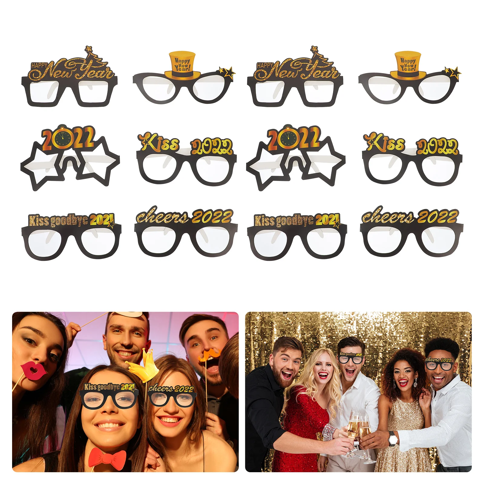 

12pcs Delicate New Year Party Glasses New Year Glasses New Year Eyeglasses