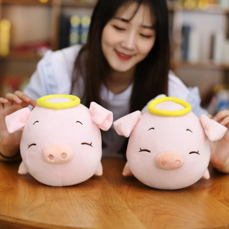 Кукла ангельская свинка из мультфильма плюшевая игрушка розовая Милая свинья