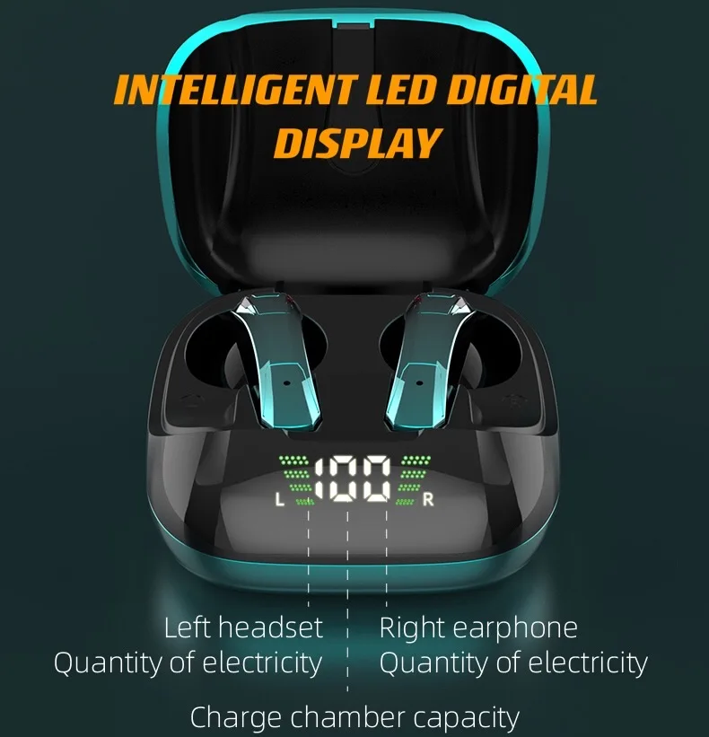 

TWS 5.0 Bluetooth Headset Stereo Game Waterproof Wireless Headset With Microphone Charging Box, Suitable For Mobile Phones.