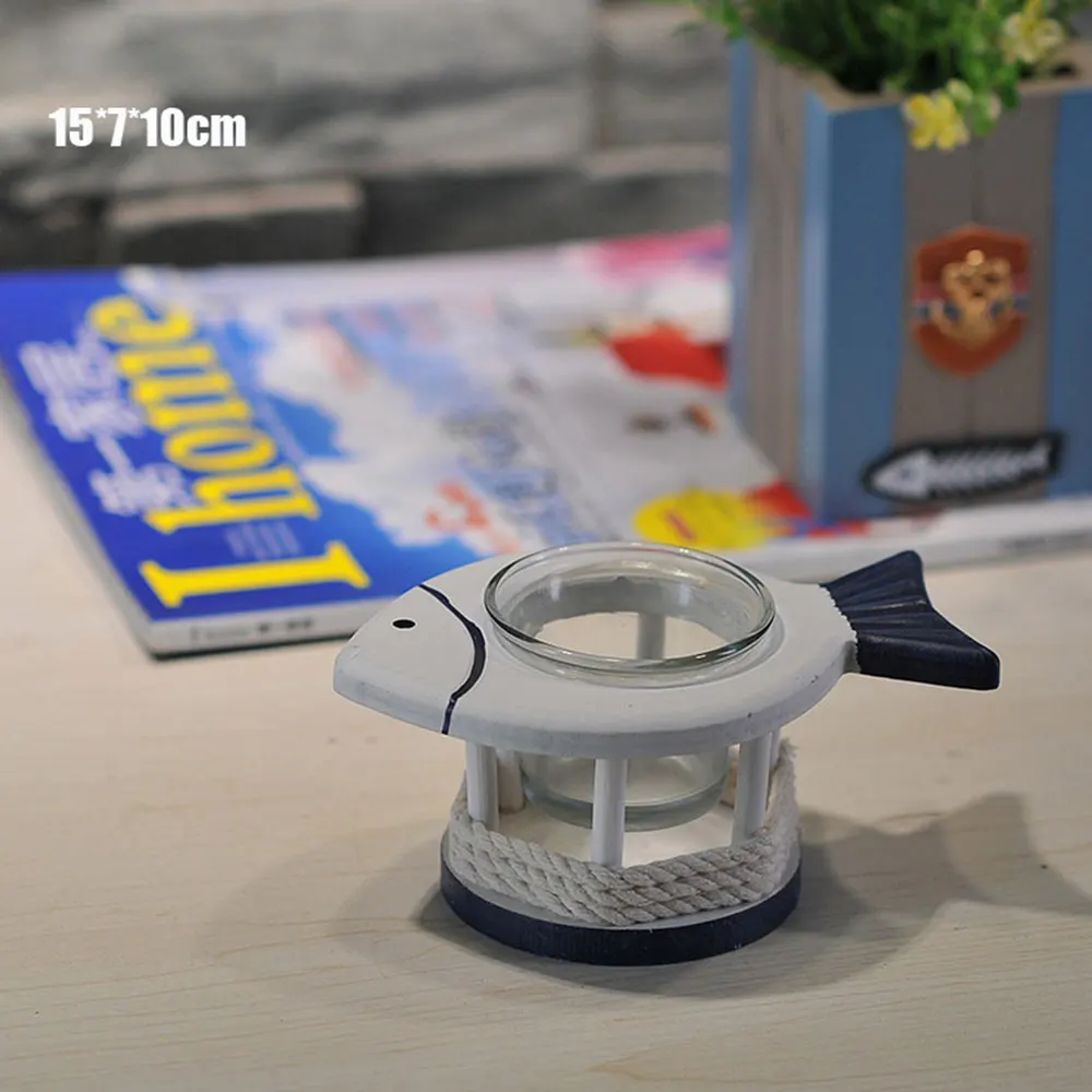 4 стиля Средиземноморский деревянный подсвечник Настольный светильник для