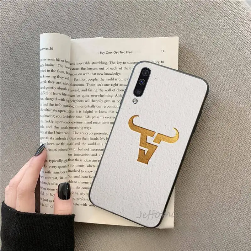 

design bull animal logo Phone Case For Samsung galaxy S note 7 8 9 10 20 fe edge A 6 10 20 30 50 51 70 lite plus Silicone Funda