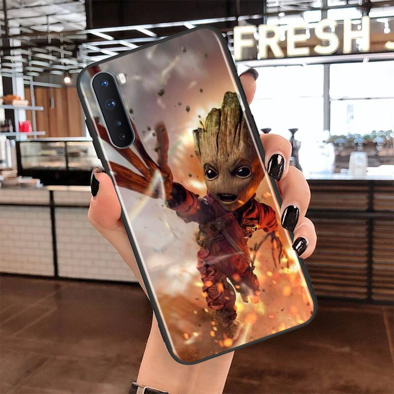

Soft TPU Cover Marvel Guardians Groot for OnePlus Nord N100 N10 8T 8 7T 7 6T 6 5T Pro Black Phone Case