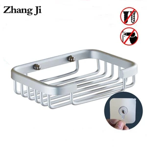 Мыльница ZhangJi, из алюминиевого сплава, без дырокола, двойного назначения, для ванной комнаты, контейнер-держатель для мыла, для кухонной раковины, аксессуар для ванной, мыльница