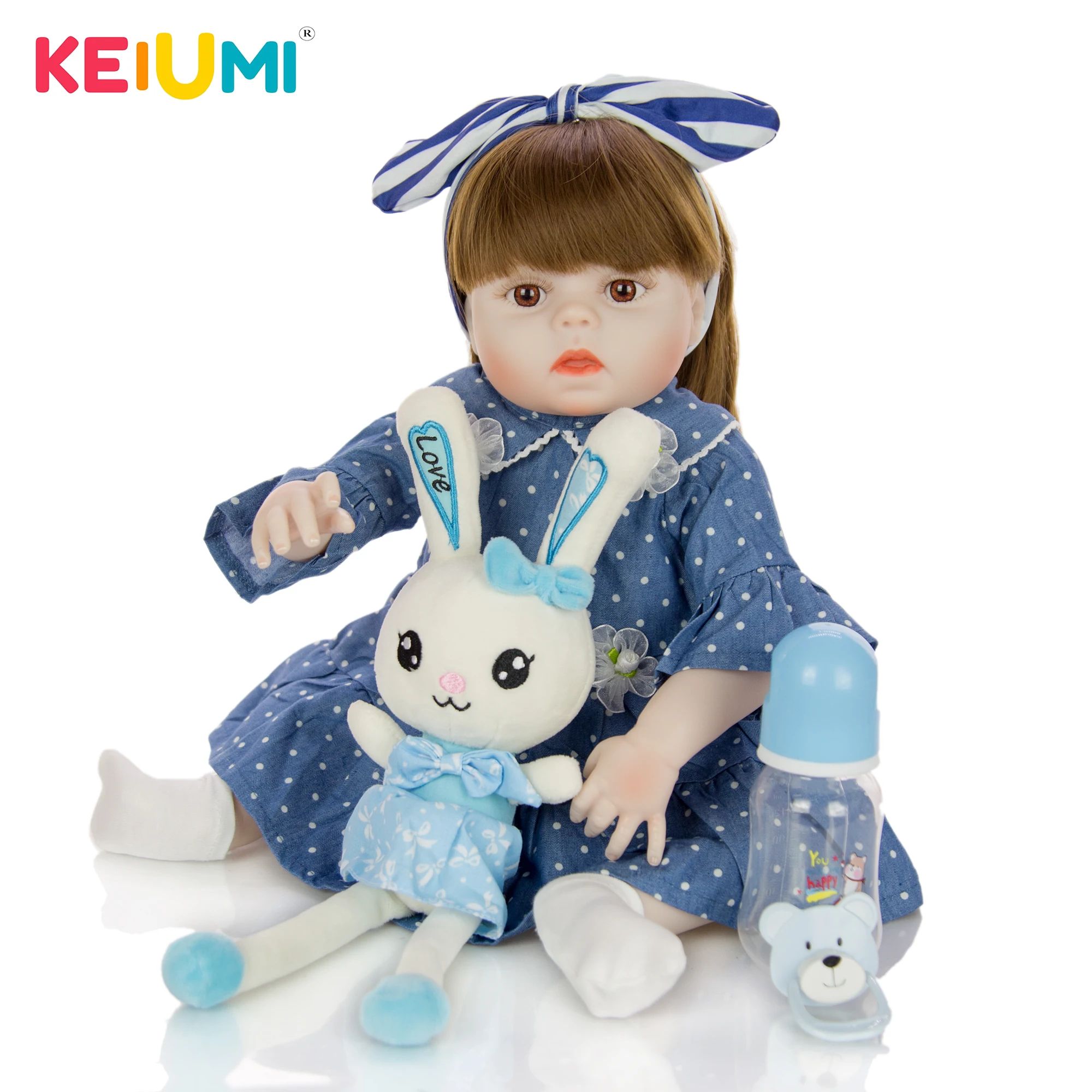 KEIUMI Realista модные новые 43 см полностью силиконовые Reborn Boneca детские куклы для