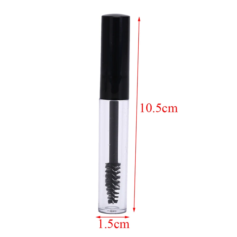 

5Pcs/lot 10ML Plastic Clear Empty Mascara Tube Vial/Bottle/Container With Black Cap For Eyelash Growth Medium Mascara