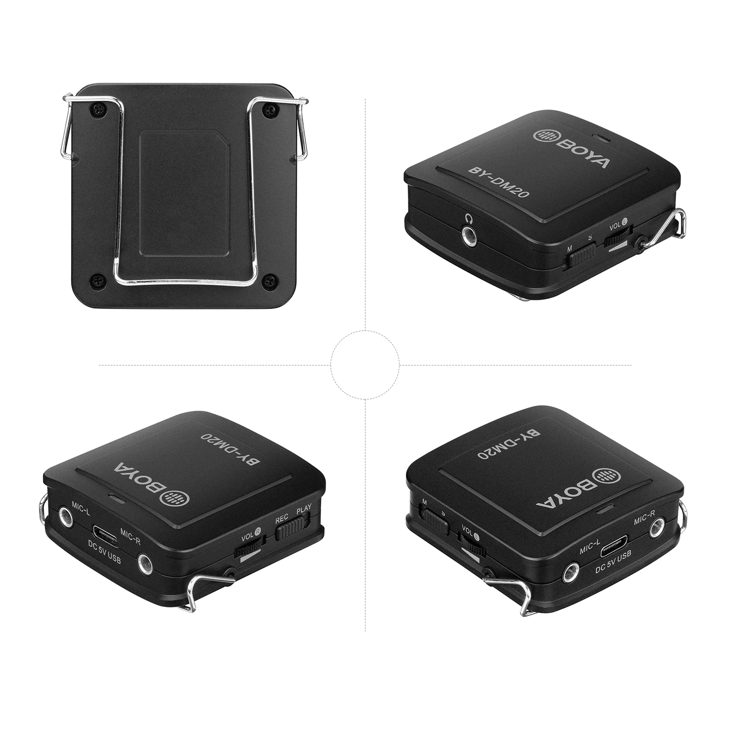 BOYA BY DM20 двойная головка Съемная петличный микрофон с отворотом совместим тип c USB