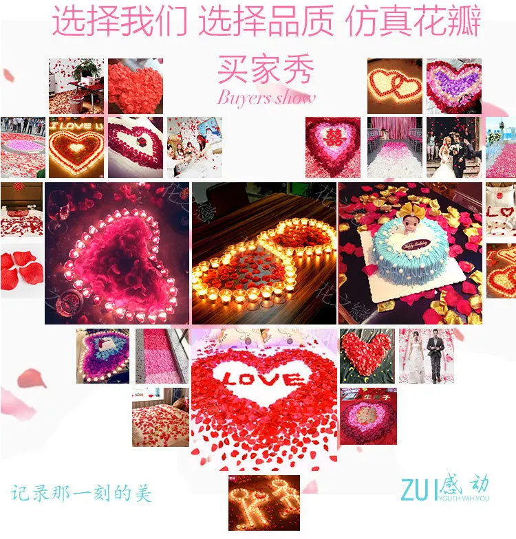 BacklakeGirls100pcs/пакет, 5*5 см Моделирование искусственных цветов лепестки розы украшения свадебные комната для бракосочетаний прекрасная роза