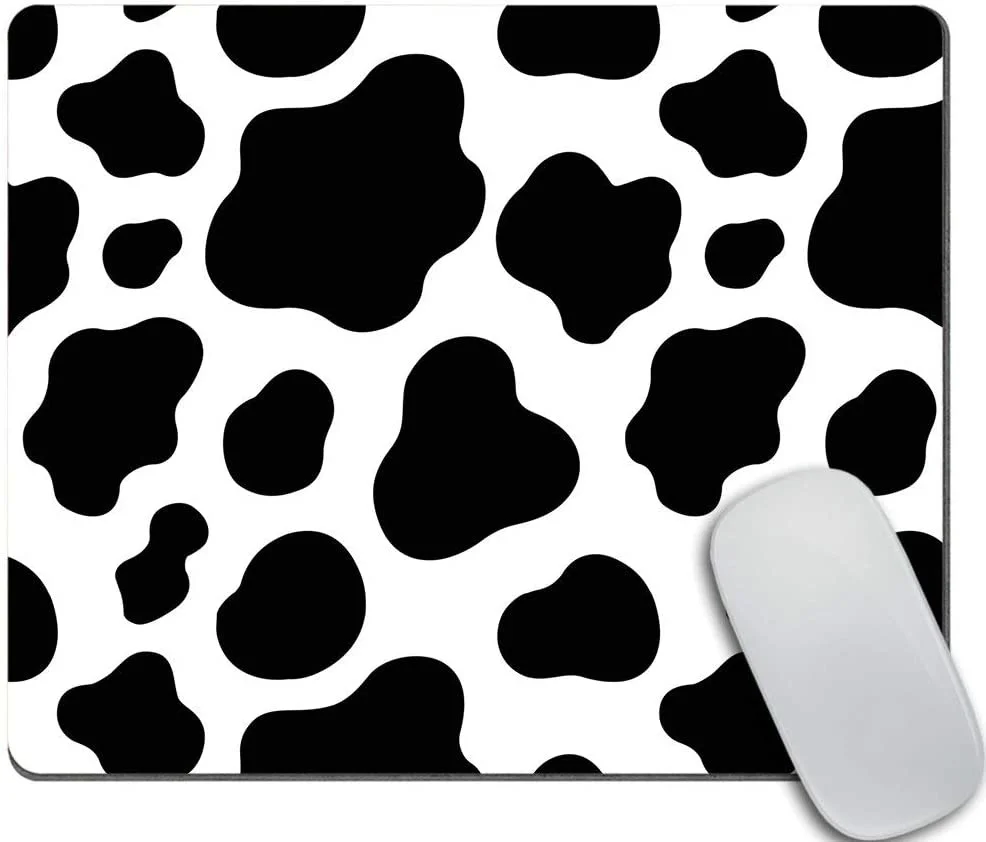 

Cow Texture Pattern Mouse Pad, Office Desk Accessories, Cow Mouse Pad, Desk Decor, Funny Office Gifts, Black Mousepad