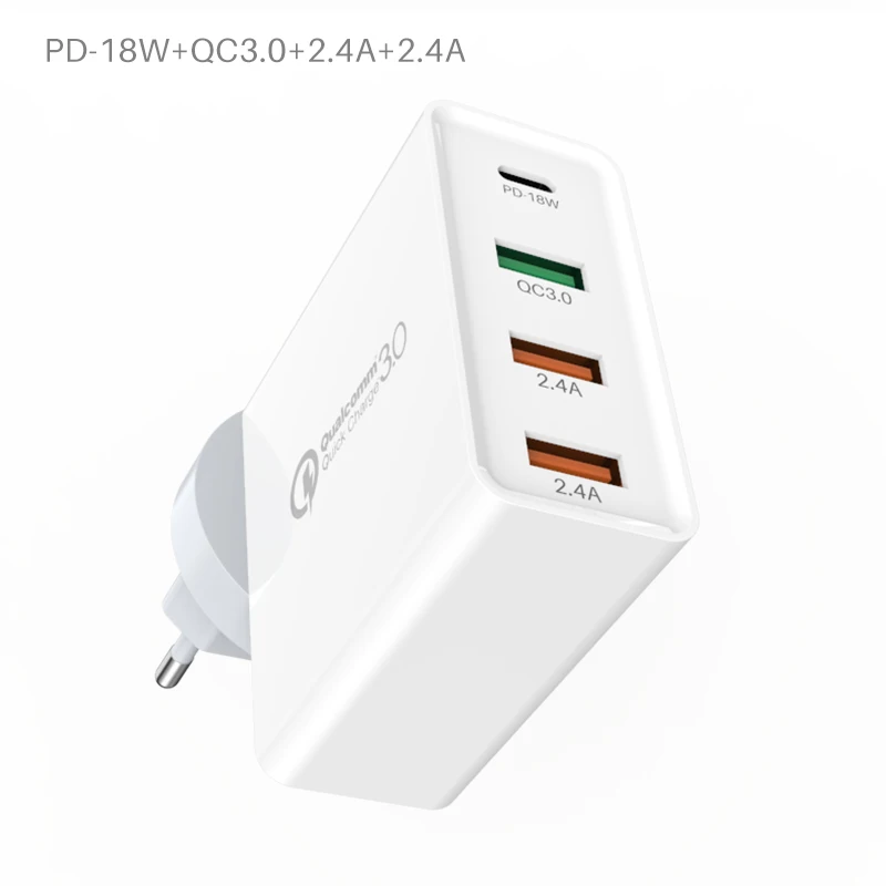 Сетевое зарядное устройство с 4USB портами 36 Вт 18 Вт|Зарядные устройства для