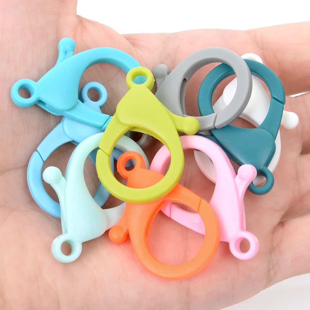 20Pcs/Lot 2 Sizes 25 Colors Mixed Classic Plastic Lobster Clasp Keychain Hooks End Connectors for DIY Jewelry Making Accessories | Украшения