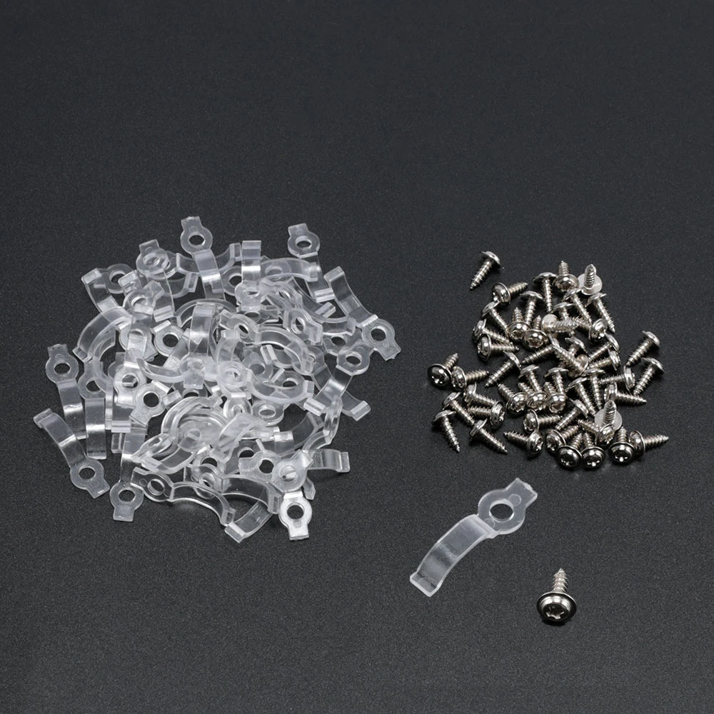 

50pc LED Fixing Mounting Clips Buckles Clamps For 5050 RGB Single Color LED Strip Light Tape Mounting Brackets Clip