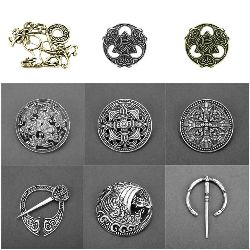 

Viking Brooch Collection Vintage Penannular Shoulder Shawl Scarf Clasp Cloak Pin Medieval Jewelry Norse Viking Metal Pin Badge