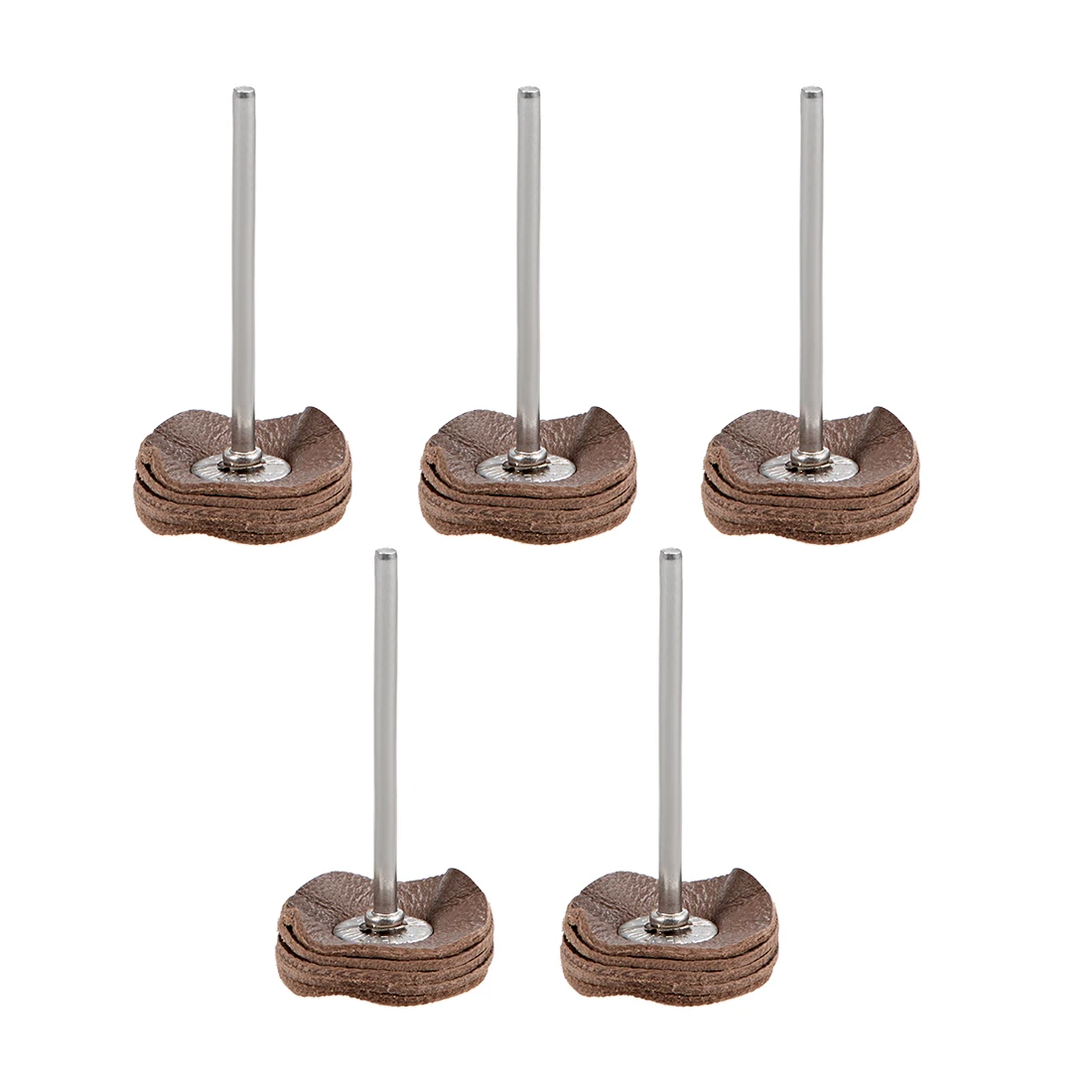 

uxcell Mini Buffing Polishing Wheels 25X5mm with 2.35mm Arbor for Jewelry Metal Wood Rotary Tool Faux Cow Leather Brown 5Pcs