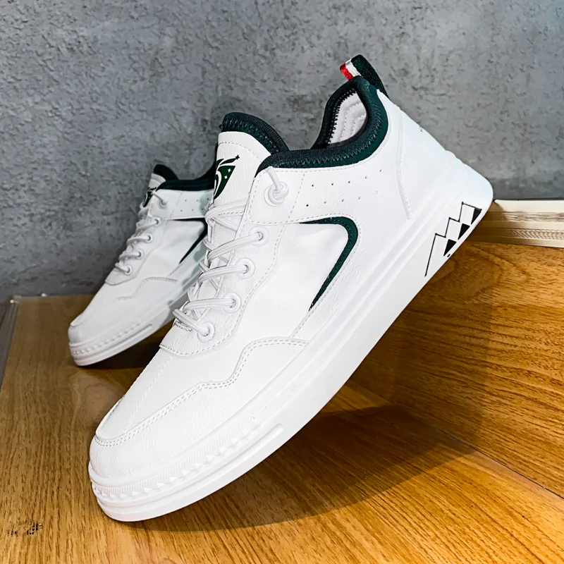 

2021 New Trend Pu Leather Men Shoes Fashion Adult Casual Shoes Designer Walking Shoes For Mens Comfortable Man Low Top Sneakers