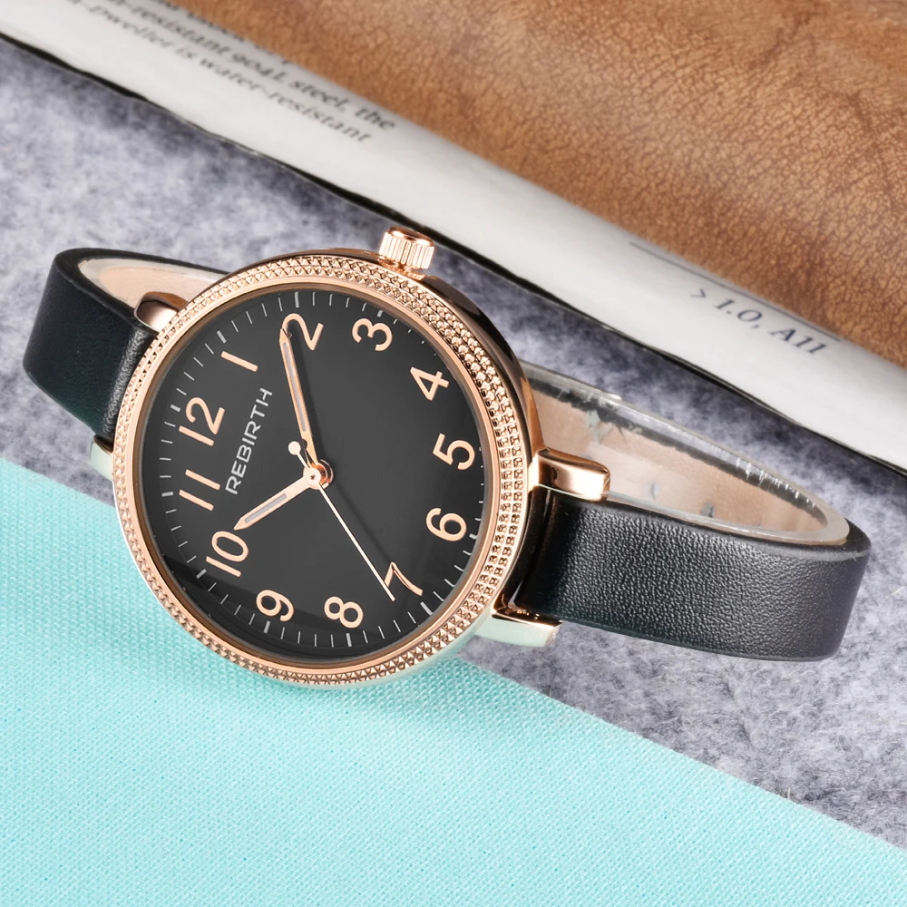 Часы наручные женские с кожаным ремешком модные повседневные кварцевые круглым