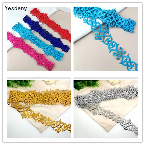 4 м/лот костюм с вышивкой кружевная отделка золотистая Серебристая сценическая