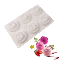 rose flower mousse fondant cake ice tray mold french dessert baking silicone mold soap baking mold kitchen accessories tool