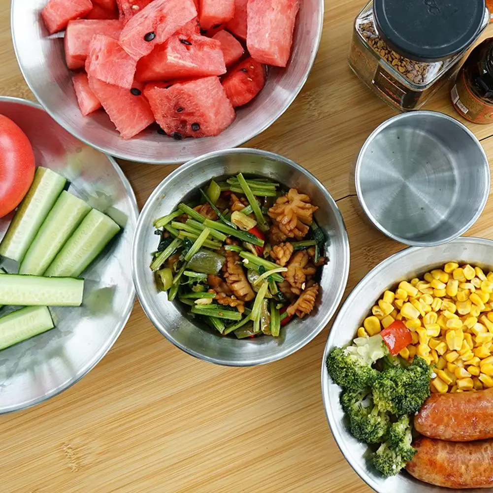 4 шт. портативный набор обеденных тарелок из нержавеющей стали прочная тарелка