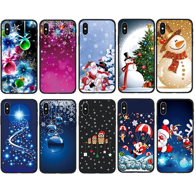 Рождественский Тонкий чехол для мобильного телефона 6 6s 7 8 iPhone 5 5S SE plus x 10 xs max xr