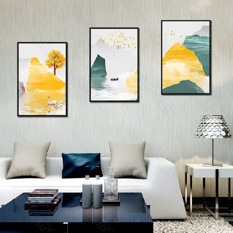 

Decorative Painting Living Room Sofa Background Wall Bedroom Bedside Hand-Painted Oil Painting Dining Room Mural Simple