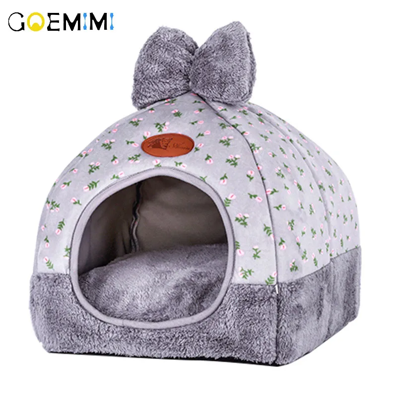 Кровать для собак зимний теплый питомник щенков кошек спальный домик гнездо