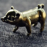 fashion casting metal pig retro ornaments gifts 3d figurine mini animal collect home office room desktop decoration sculpture