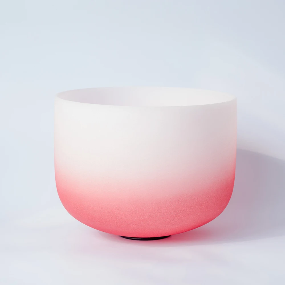 12 дюймовая полуцветная красная чакра с корнем C Кварцевая Хрустальная Поющая