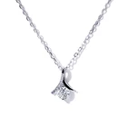 Ожерелье женское из серебра с бриллиантами диаметром 5 мм, 18 к