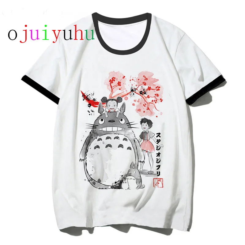 Футболка женская в стиле Харадзюку милая рубашка с мультяшным принтом Тоторо из