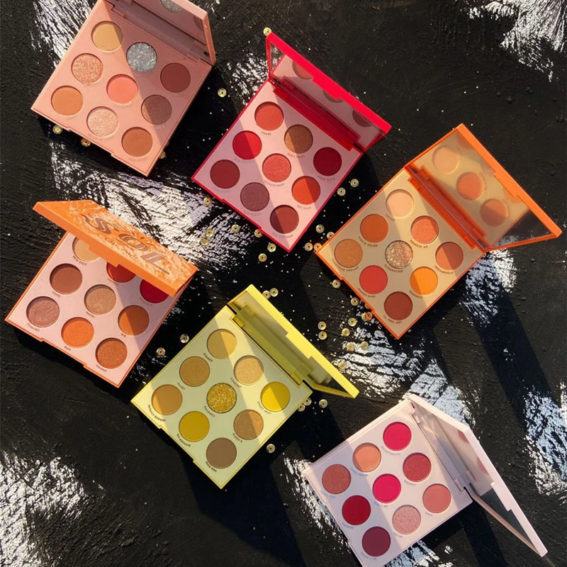 

9 Colors Glitter Makeup Eyeshadow Palette Professional Shimmer Matte Eyeshadow Pigment Makeup Flash Shine Shadow Kit TSLM2