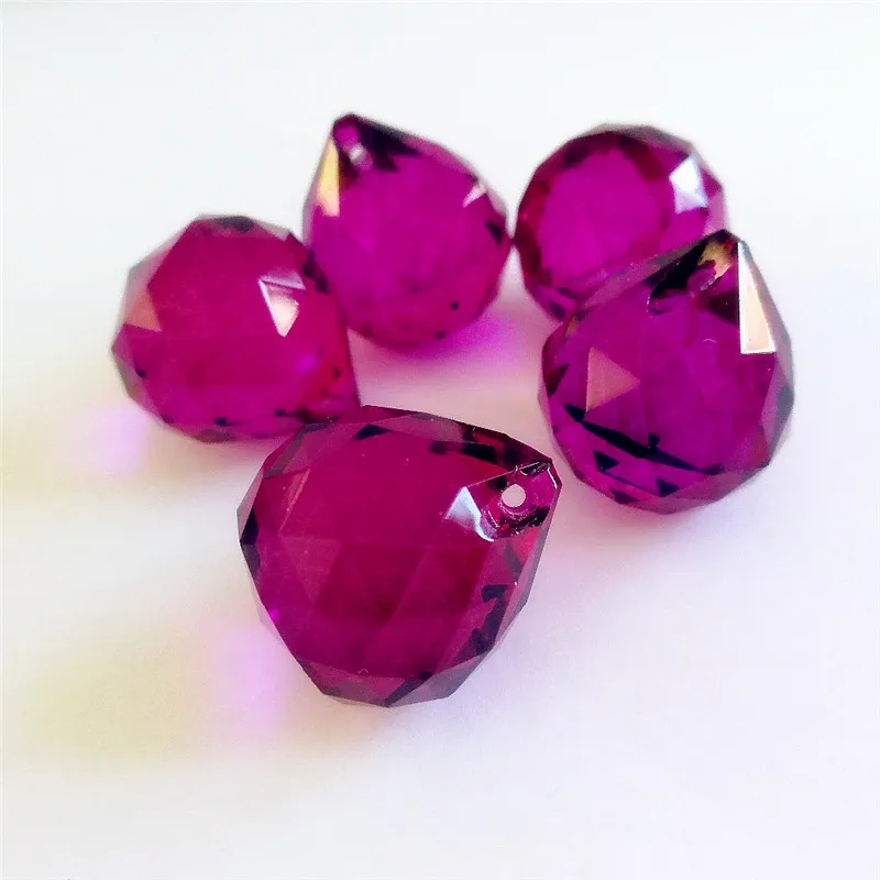 Хрустальные шарики для люстры 20 мм 5 штук разные цвета стеклянные фэн-шуй призмы