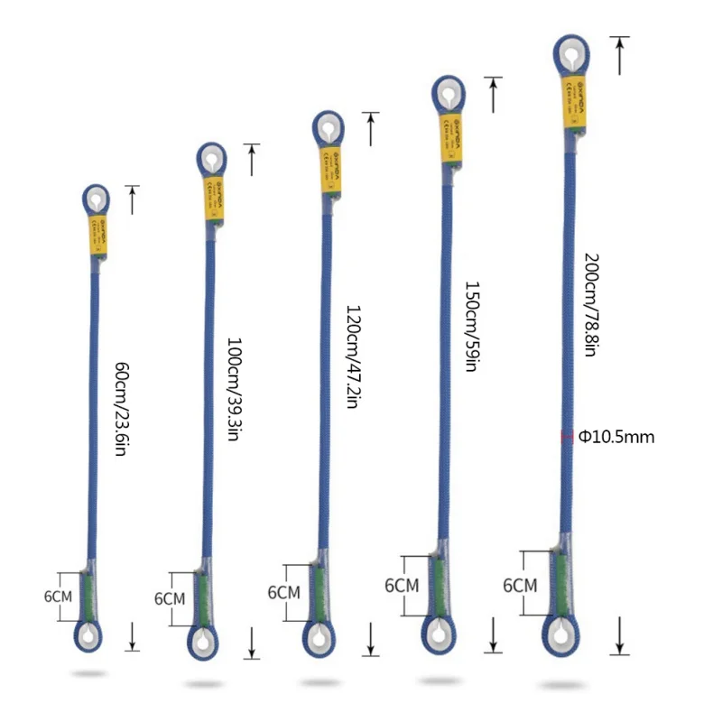 

10.5mm Rock Climbing Rescue Lanyard Protective Eye-to-eye Sling Loop Rappelling Rope Mountaineering Accessories a2