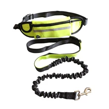 Running Dog Leash Reflective Traction Nylon Rope Elastic Belt Dog Running Belt Can Put Your Phone and Money Dogs Accessories