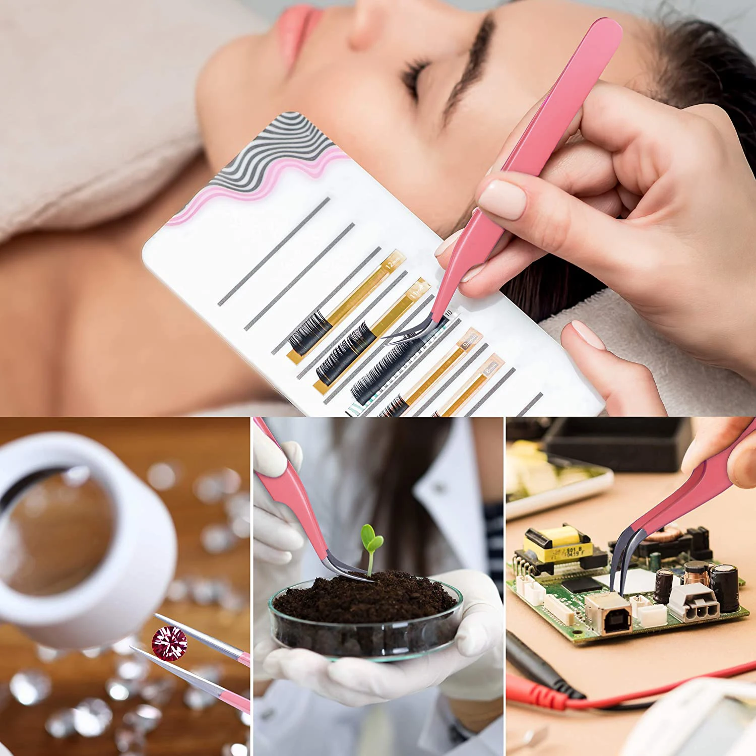 

eyelash tweezers set Stainless volume lashes extension High Precision Anti-static tweezers for individual eyelash