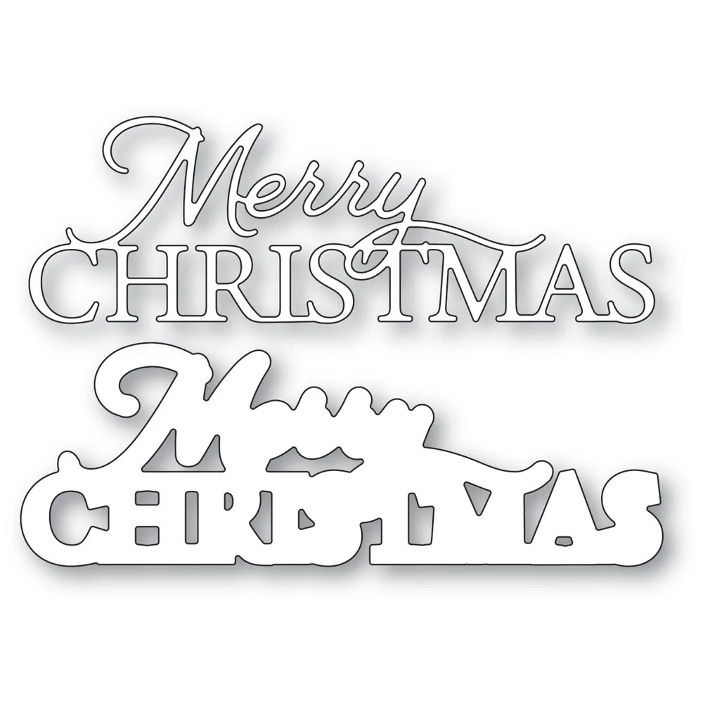 

Embossing Creation Merry Christmas Posh Script Scrapbook Embossing Paper Card Album Craft Template 2021 New Metal Cutting Dies