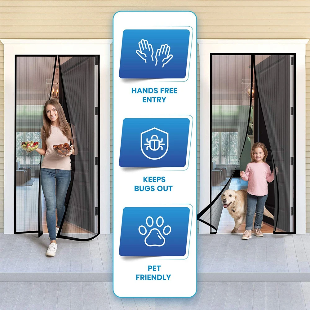 Summer Magnetic Curtains Screen Mesh On The Door Mosquito Net Anti Fly Insect Automatic Closing Size Can Be Customized | Дом и сад