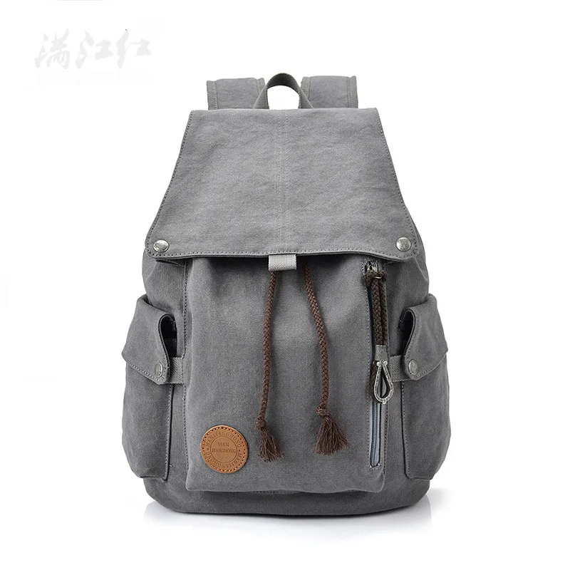 

Fashion Schoolbag Manjianghong Style Canvas Travel Backpack Female Student Large Capacity Straight Mochila Bagpack