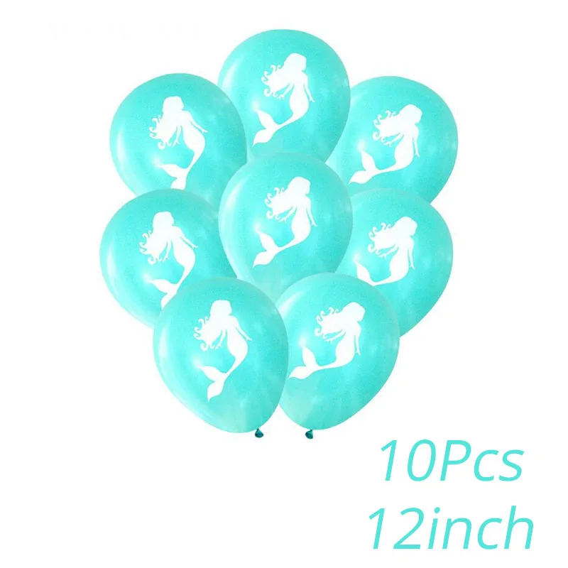 10pcs balloons MEIDDING вечерние воздушные шары-гирлянды в виде хвоста русалки для девочек, украшения для дня рождения, вечеринки на пляже, свадьбы - Цвет: 10pcs balloons