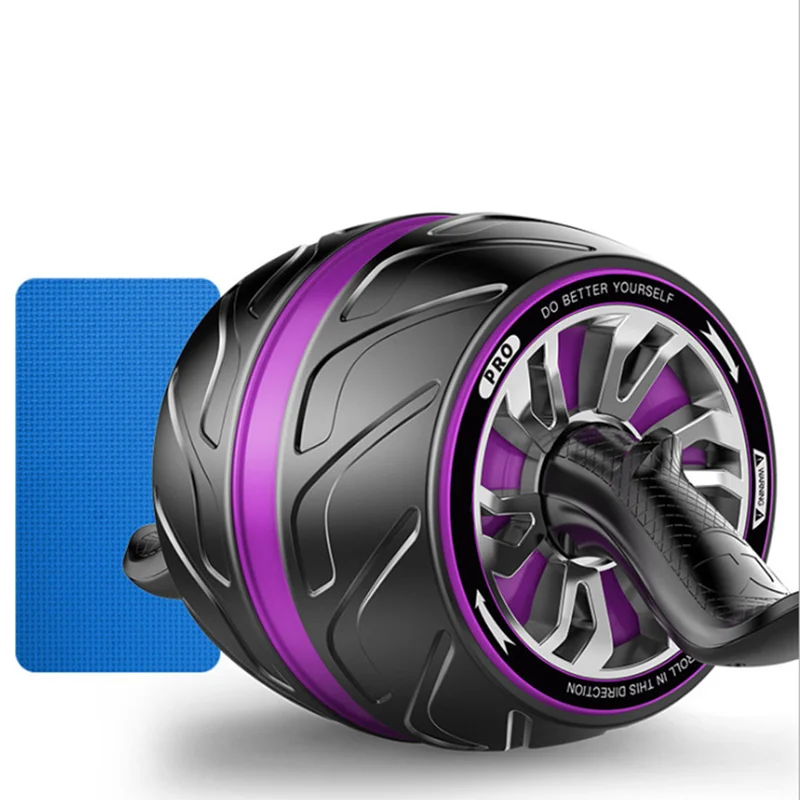 

Roller No Noise Abdominal Wheel Roller Stretch Trainer for Arm Waist Leg Exercise Fitness Equipment with Mat Workouts Wheels