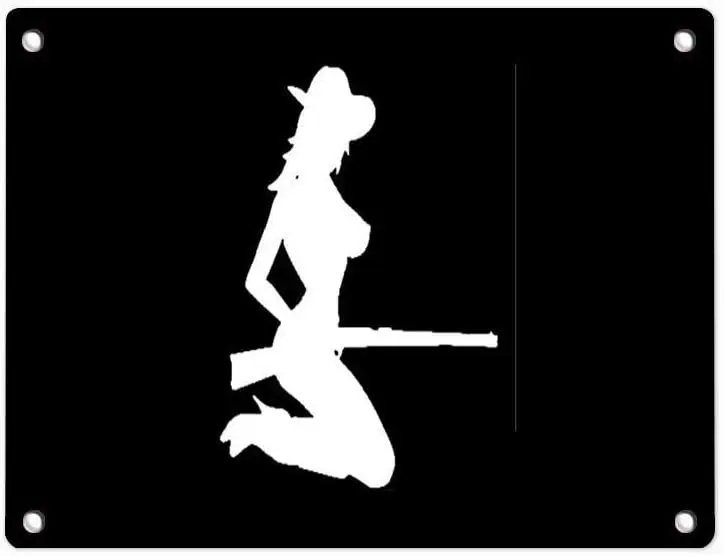 

playdiss Sexy Cowgirl Gun Vintage Metal Tin Sign Wall Sign Plaque Poster for Home Bathroom and Cafe Bar Pub, Wall Decor