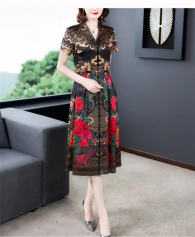 2020 новое летнее платье для женщин длинное из искусственного шелка с короткими