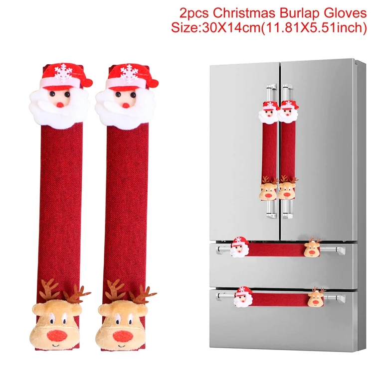 2pcs style 1 QIFU декор для холодильника Рождественские украшения для дома Navidad Санта Клаус новогодний Декор - Цвет: 2pcs style 1
