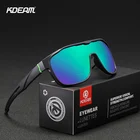 Мужские солнцезащитные очки KDEAM, модные цельные поляризационные зеркальные Спортивные очки с защитой UV400, в коробке