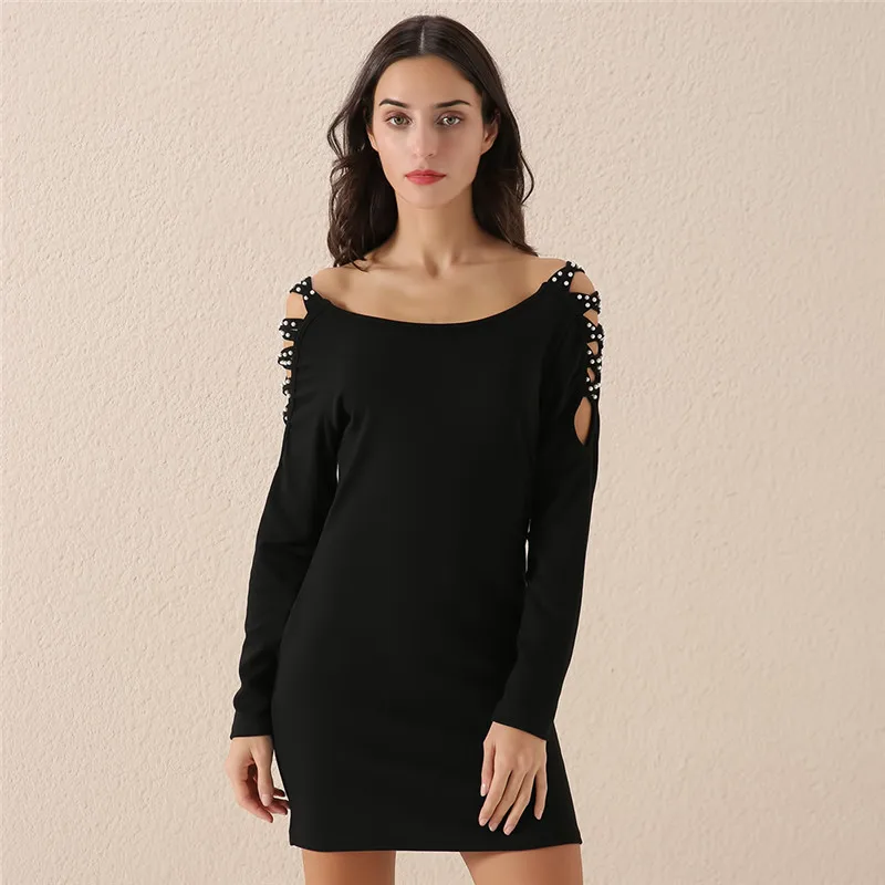 Женское винтажное весеннее платье с бусинами и стрейчевое тонкое длинным