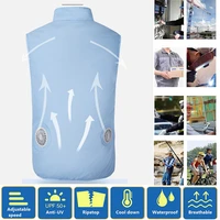 breathable waistcoat vest usb charging cooling with fan coat outdoor sunscreen jackets air conditioning casual clothing top