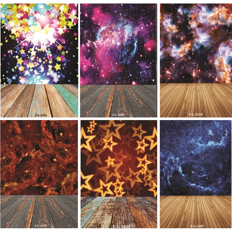 

Vinyl Custom Photography Backdrops Prop Space Starry Sky and floor Theme Photography Background FA20419-94