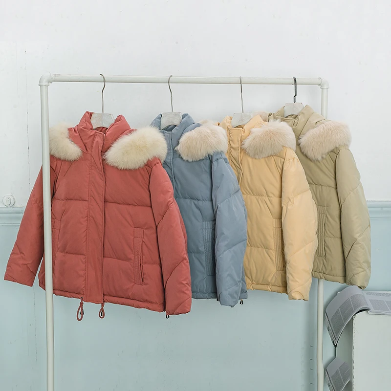 

Solid Long Parkas Female Winter Hooded Women's Jackets 2020 Plus Size With Fur Collar Loose Thick Korean Style Outwear Coats