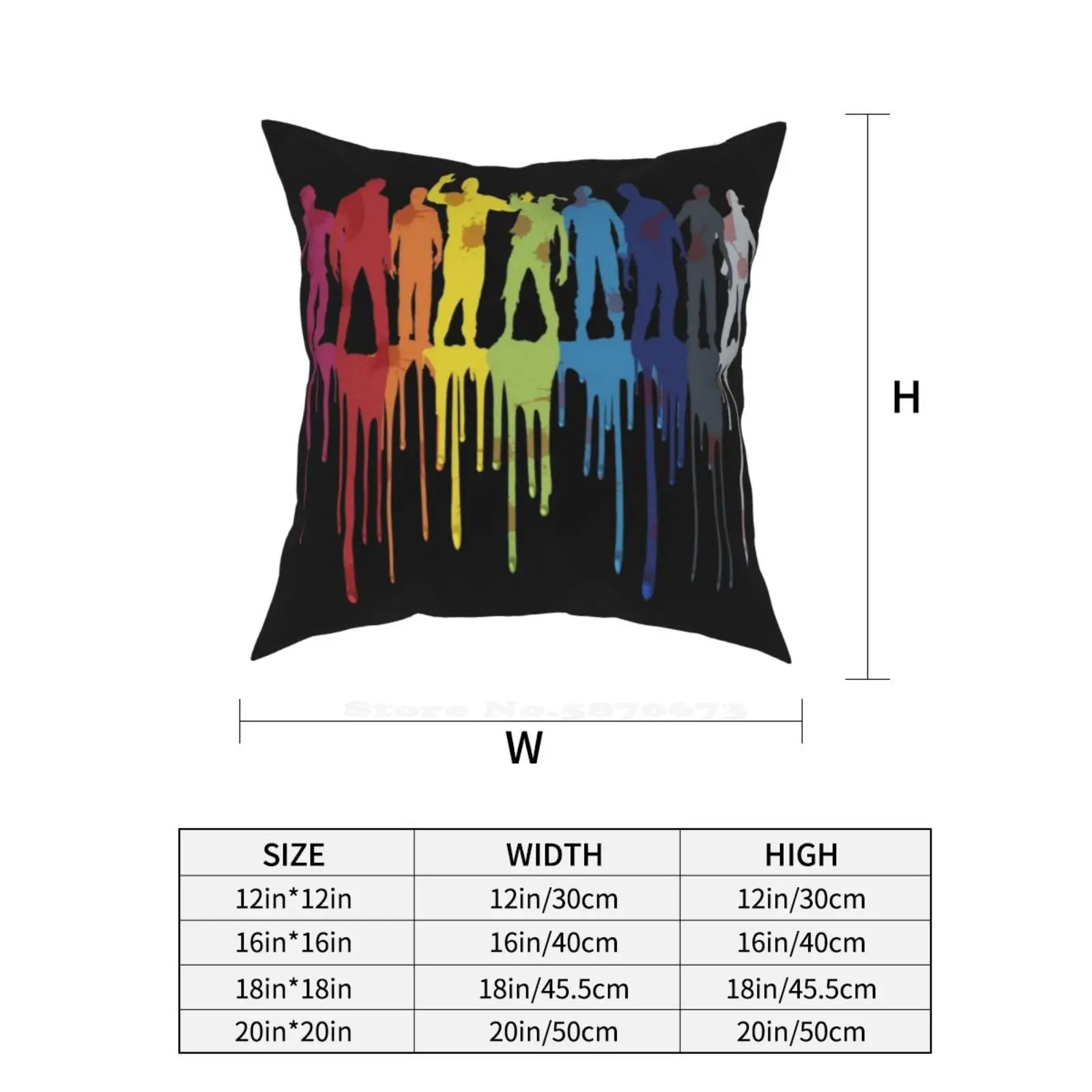 Чехол с радужной смешкой зомби: версия двумя подушками украшение для спальни